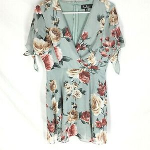 NWT Lulus Floral Dress Light Blue - Size M